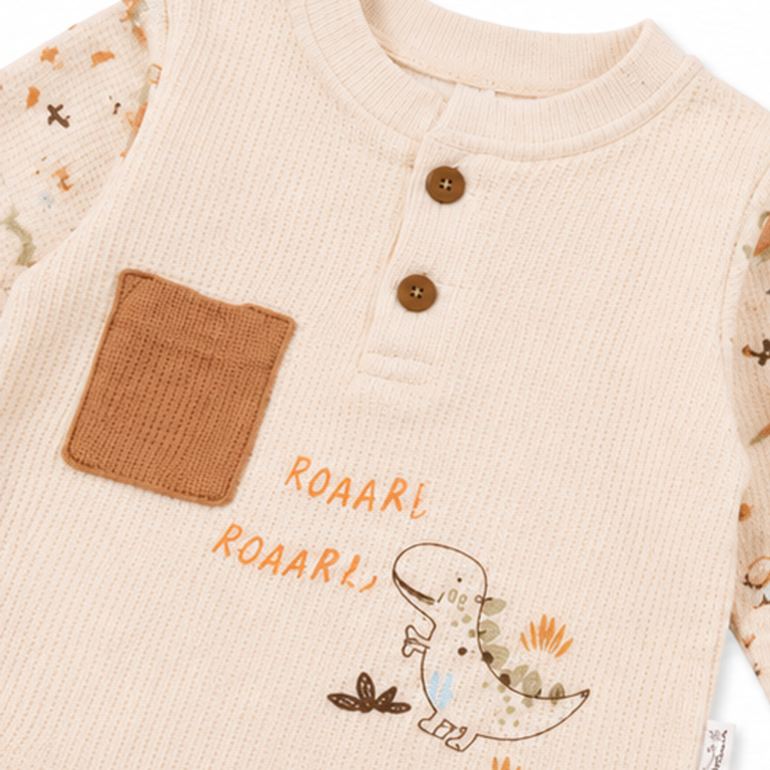 Dino Roar 3 Piece Newborn Shirt & Trouser Gift Set
