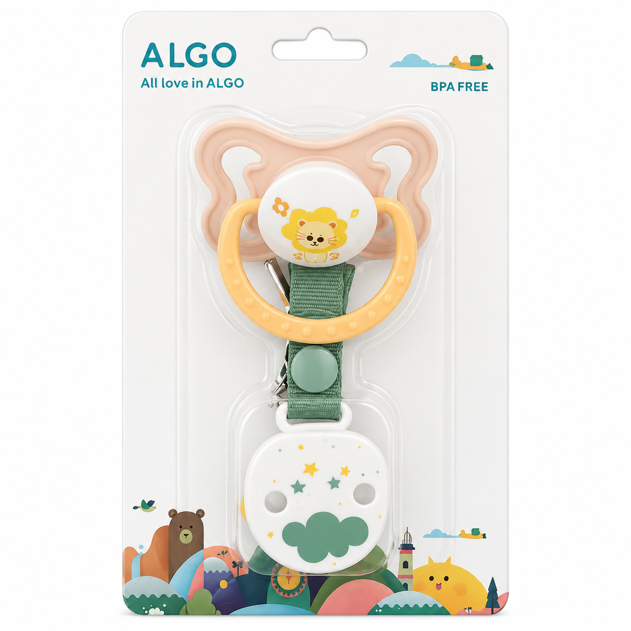 ALGO Baby Pacifier & Clip Set – BPA Free