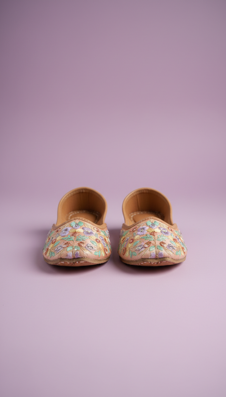 Peach Puff traditional toddler juttis