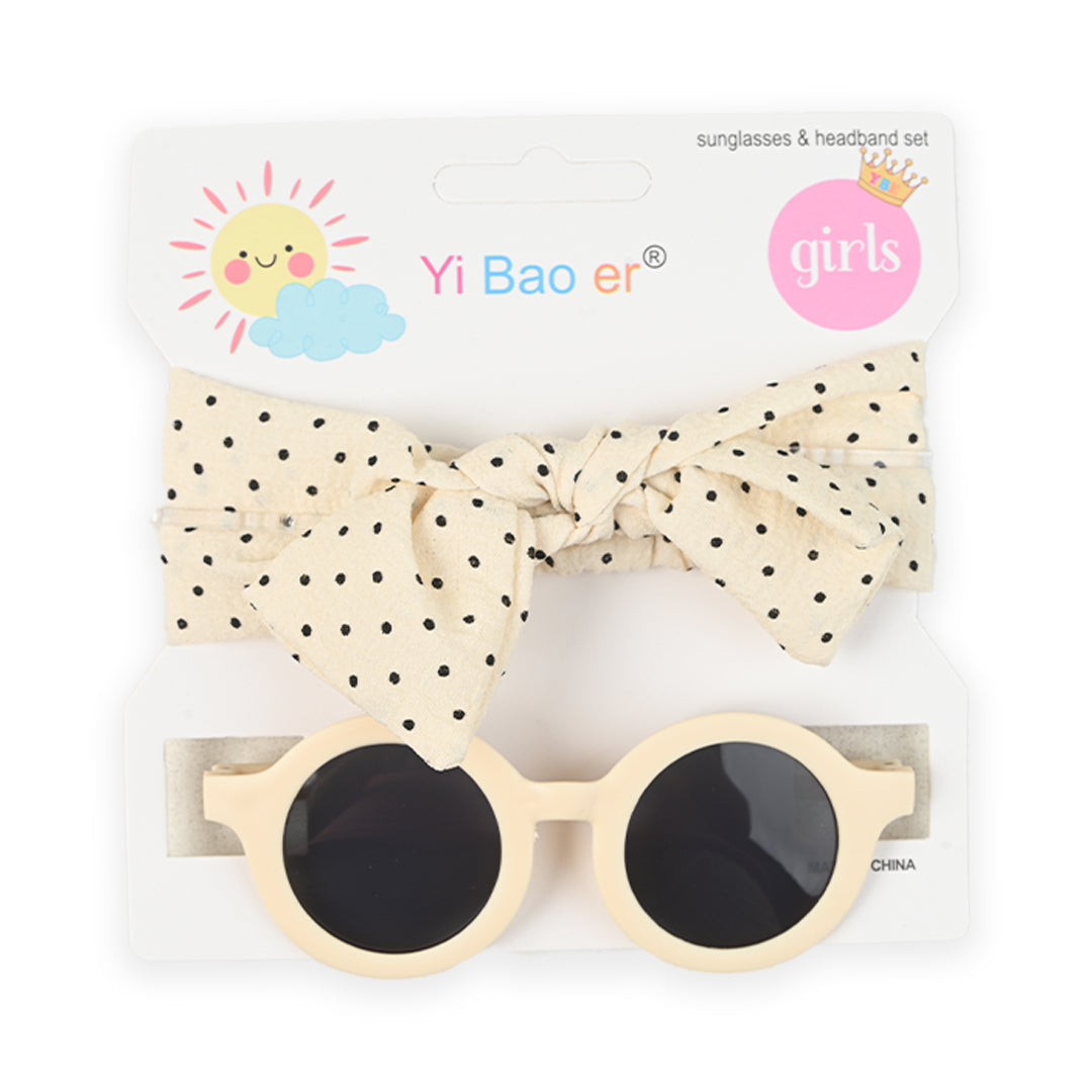 Baby Girl Dotted Sunglasses and Headband Set 6