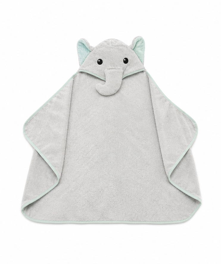 Grey Elephant Hooded Bath Towel