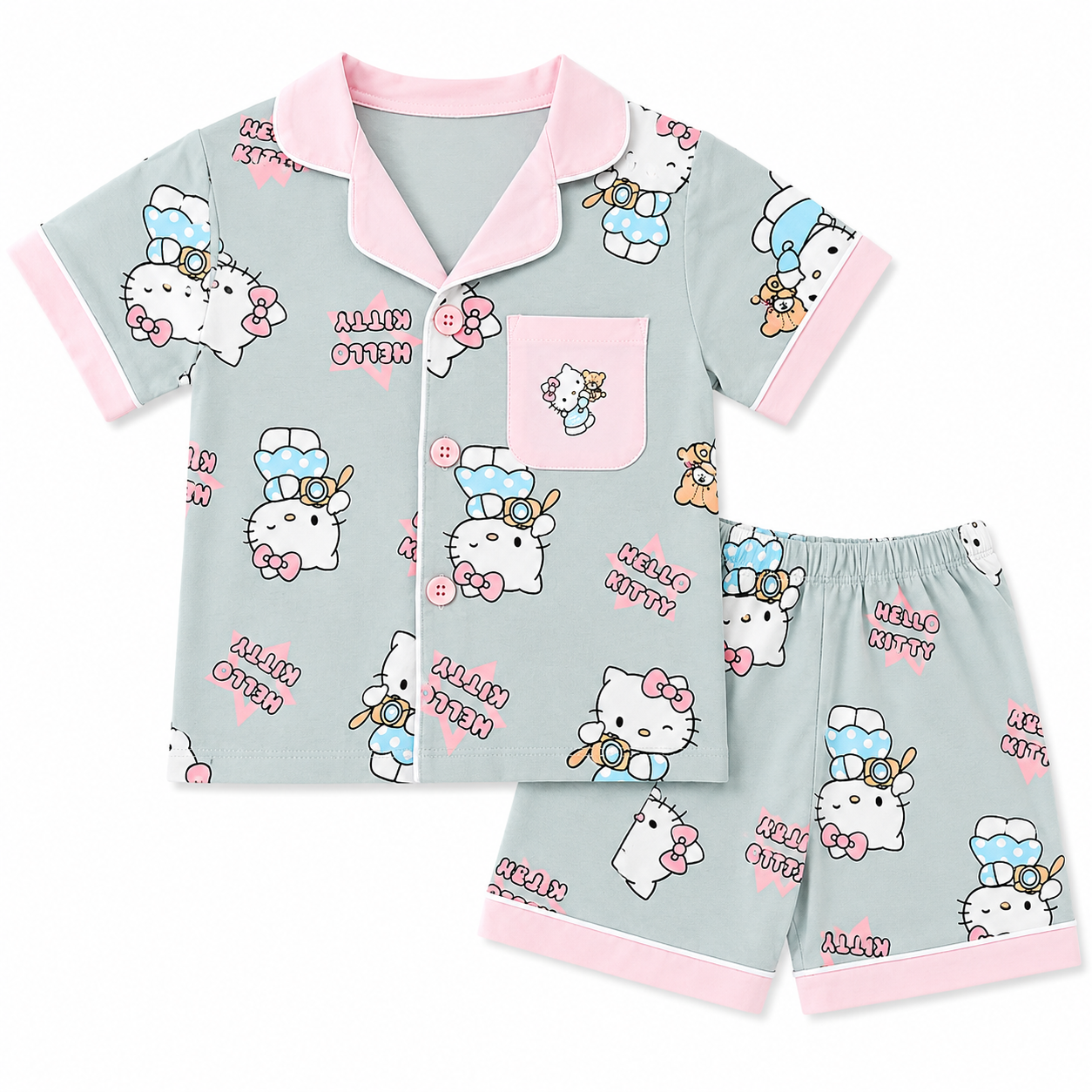 Hello Kitty Button Down Night Suit