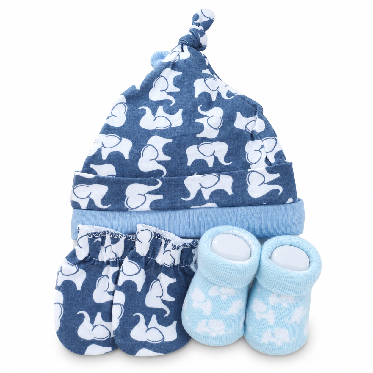 Elephant 4 Piece Cap Set With Booties
