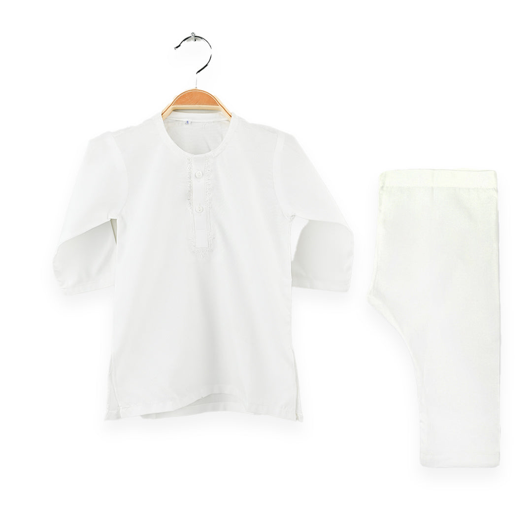 Black & White Kurta Pajama white