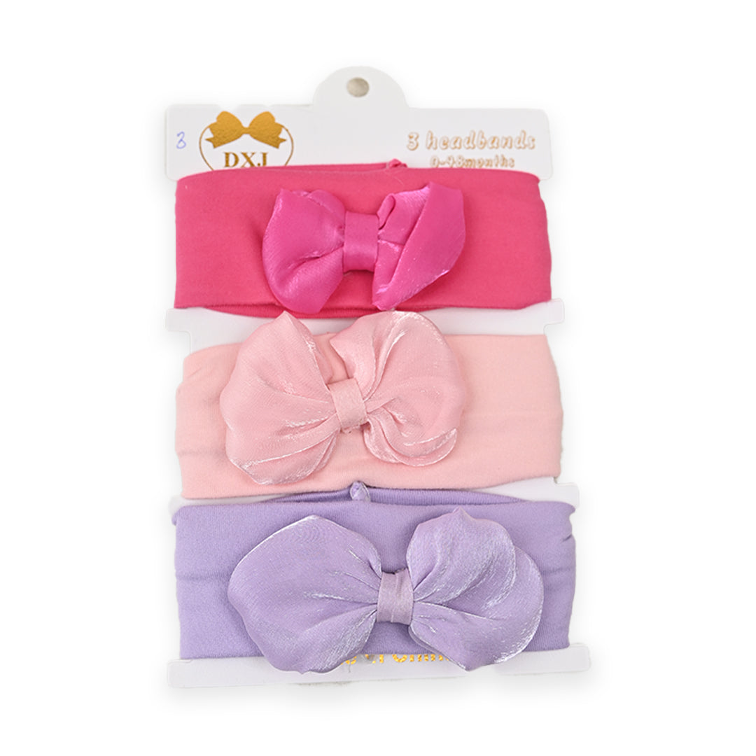 Silky Bow Premium 3 Piece Headband Set