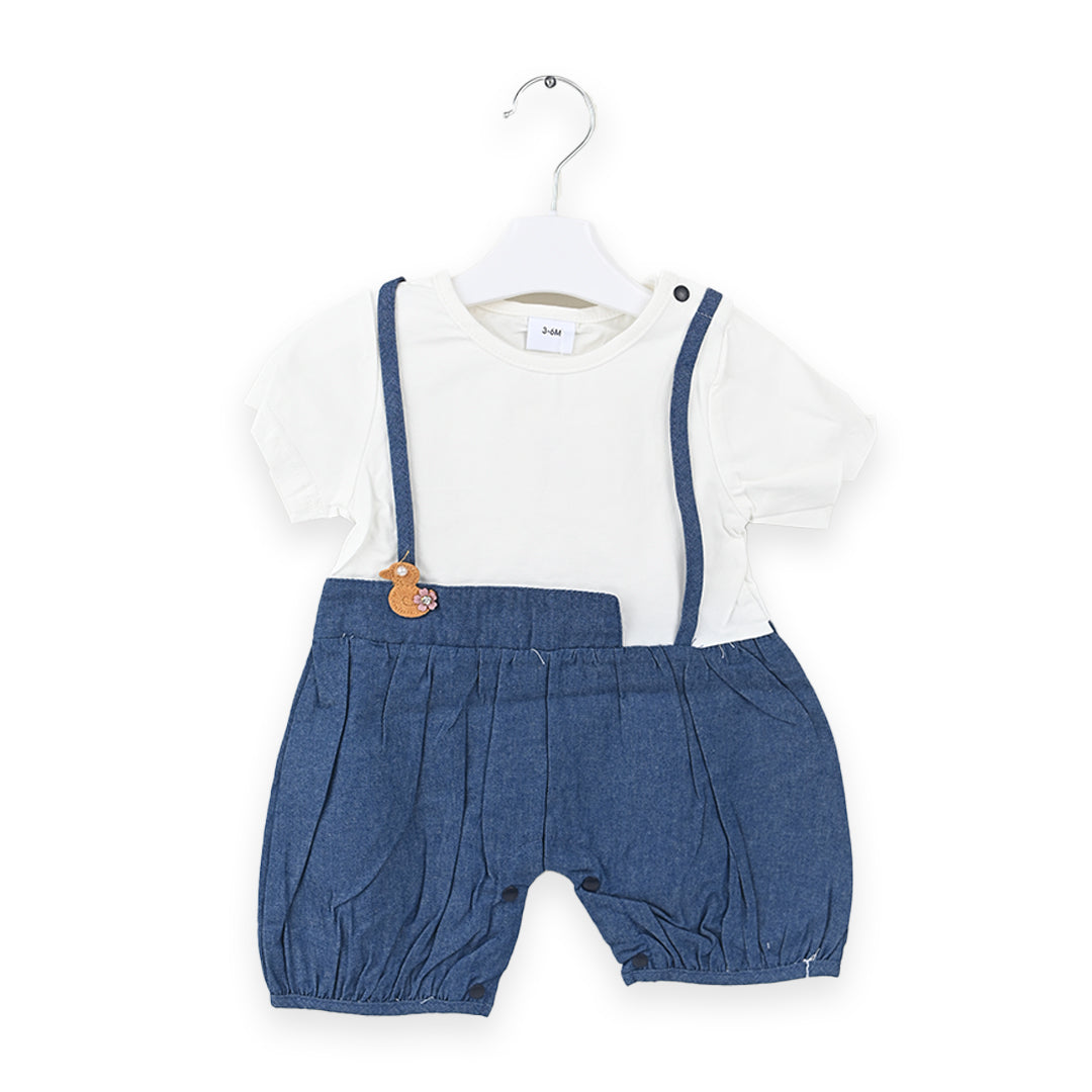 White Blue Summer Romper