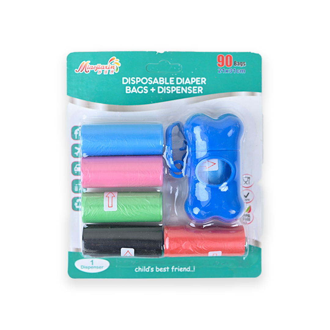 Disposable Diaper Bags & Dispenser Blue