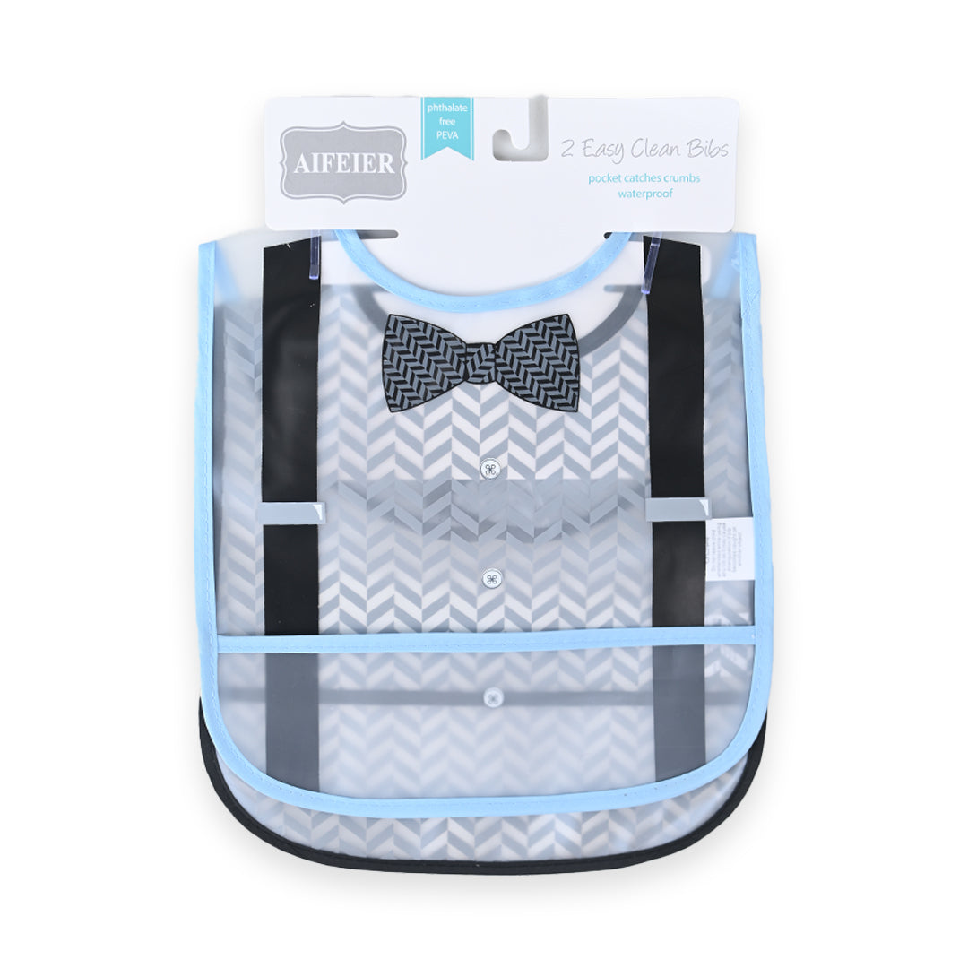 Bow Baby Silicone Bib Pack of 2