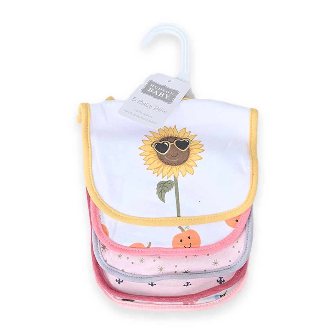 Hudson Sunflower 5 Piece Bib Set
