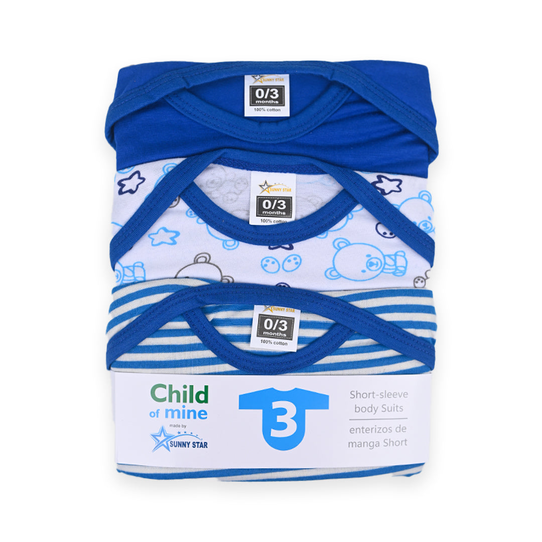 Short Sleeves Bodysuits Pack of 3