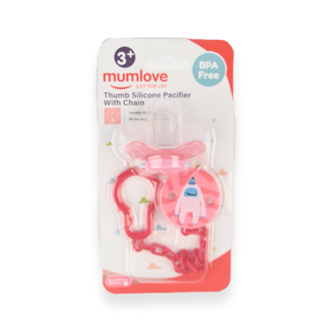 MumLove Thumb Silicone Pacifier With Chain