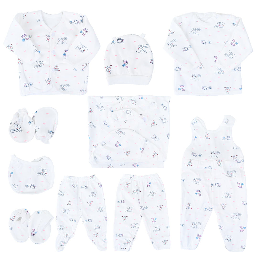 Tiny Cow 11 Piece Winter New Born Set Pink
