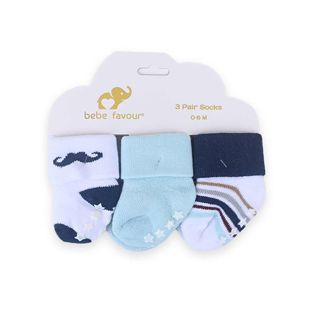 Bebe Favour Mustache 3 piece socks set
