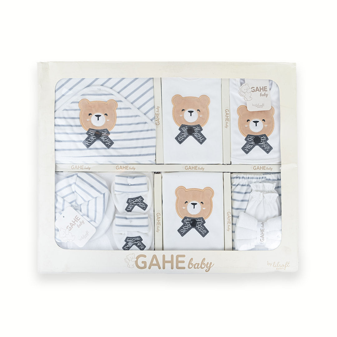 Bear Bow Winter Fleece Newborn Starter Set – 11 Piece Gift Box