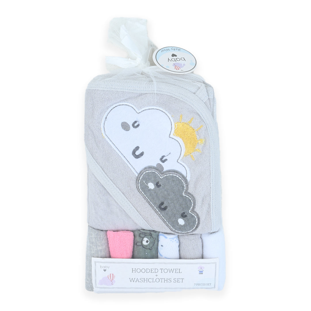 7 Piece Hooded Towel And Washcloth Set