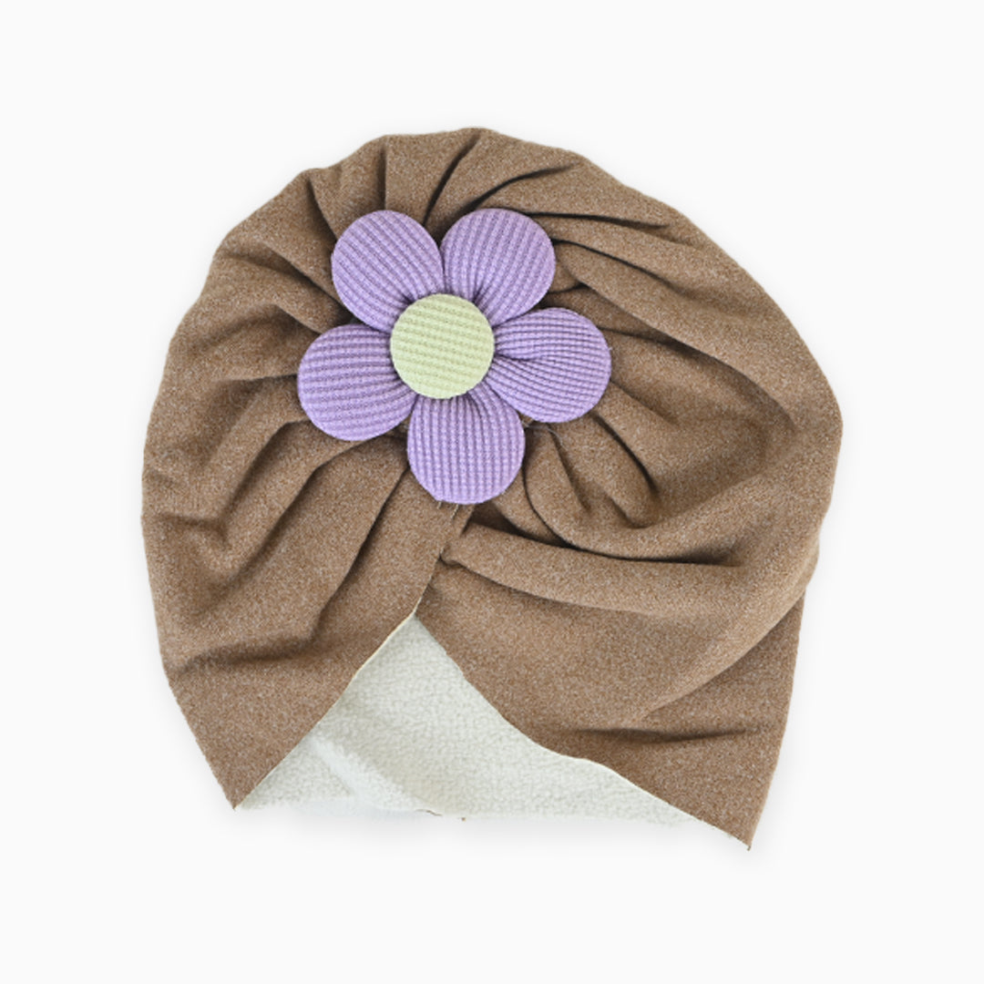 Velvet Flower Turban Cap