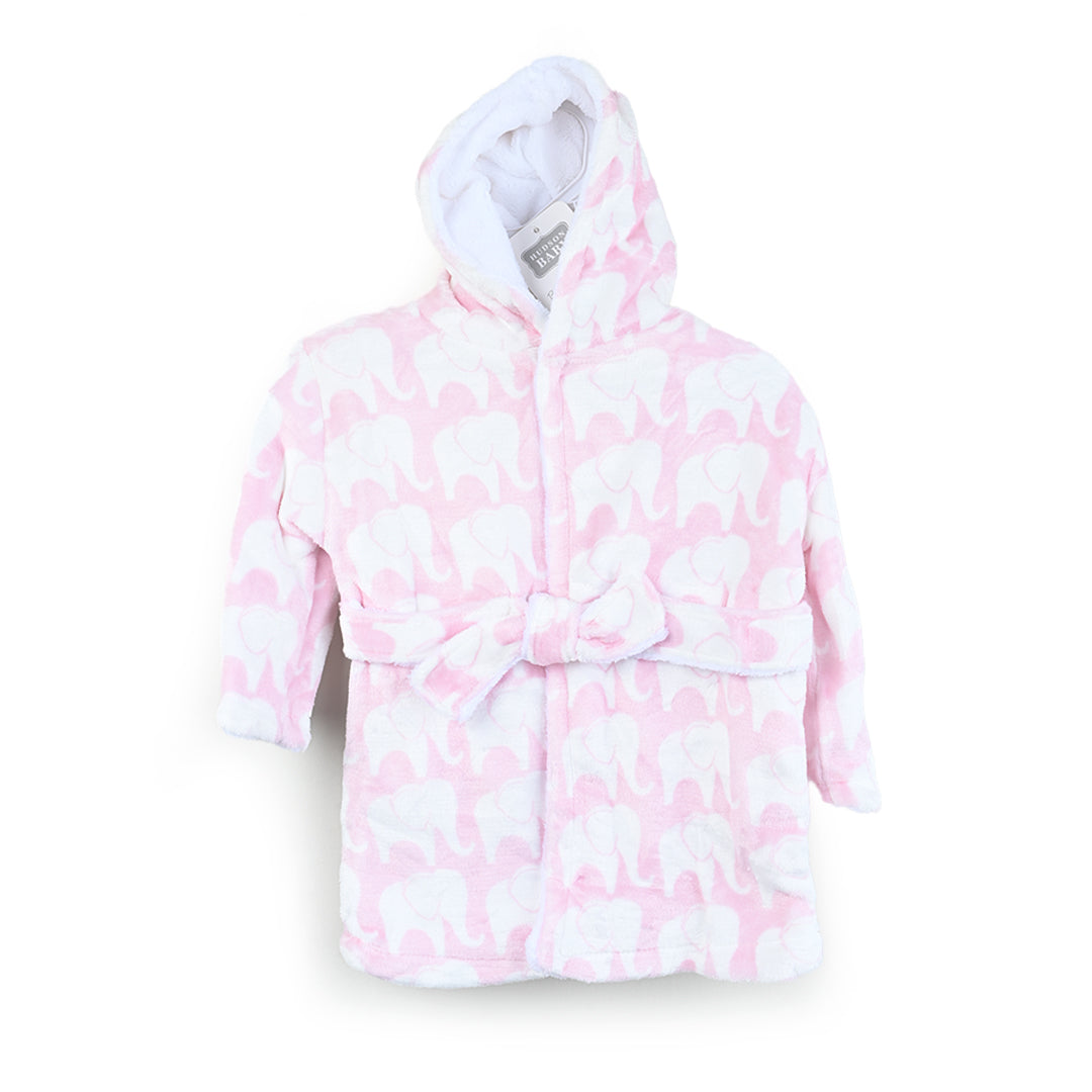 Hudson Furry Bath Robe – Soft & Cozy (0–12 Months) Pink Free Size