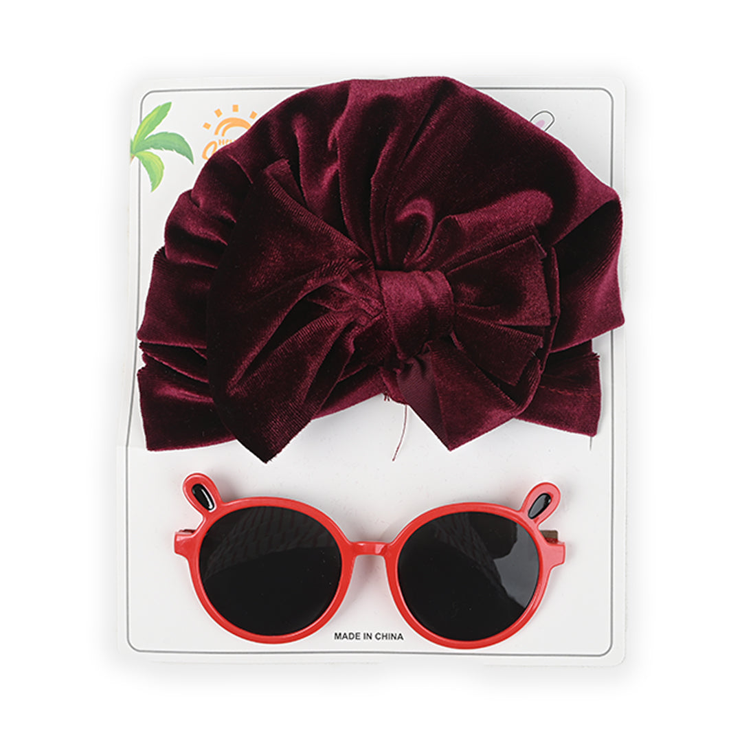 Premium Velvet Winter Turban Hats With Glasses