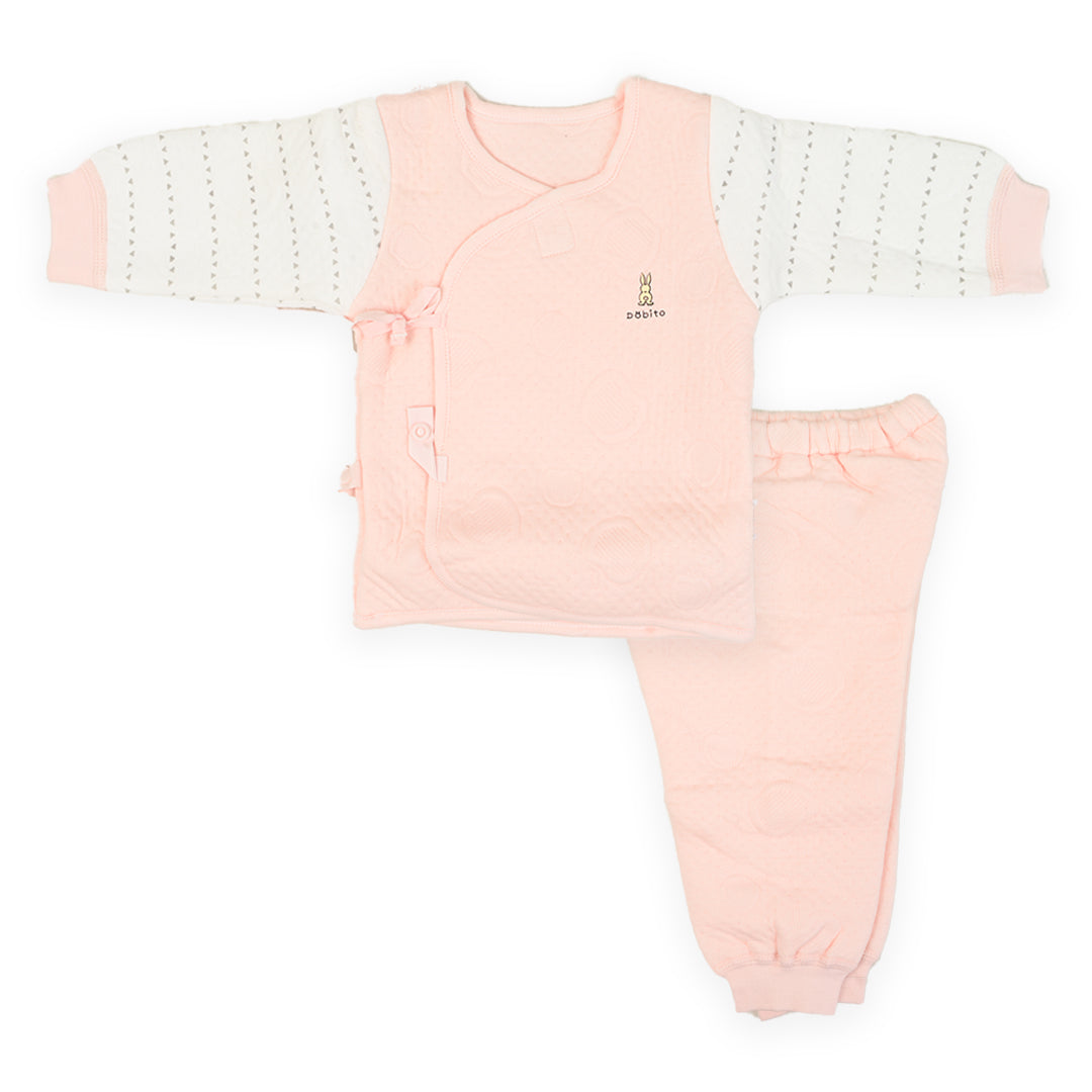 Rabbit Cloud Quilted Shirt And Pajama Baby Pink