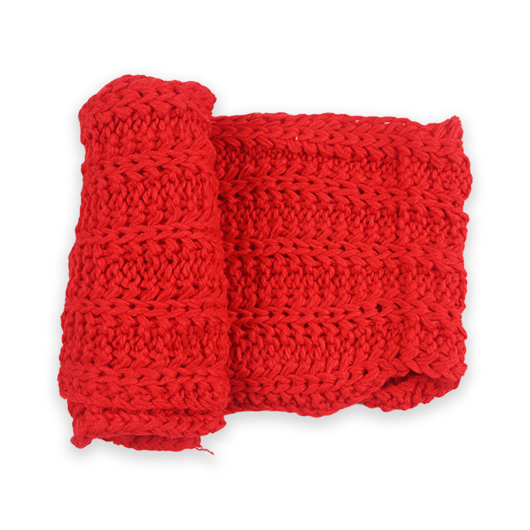Hand Made Wool Baby Scarf Red