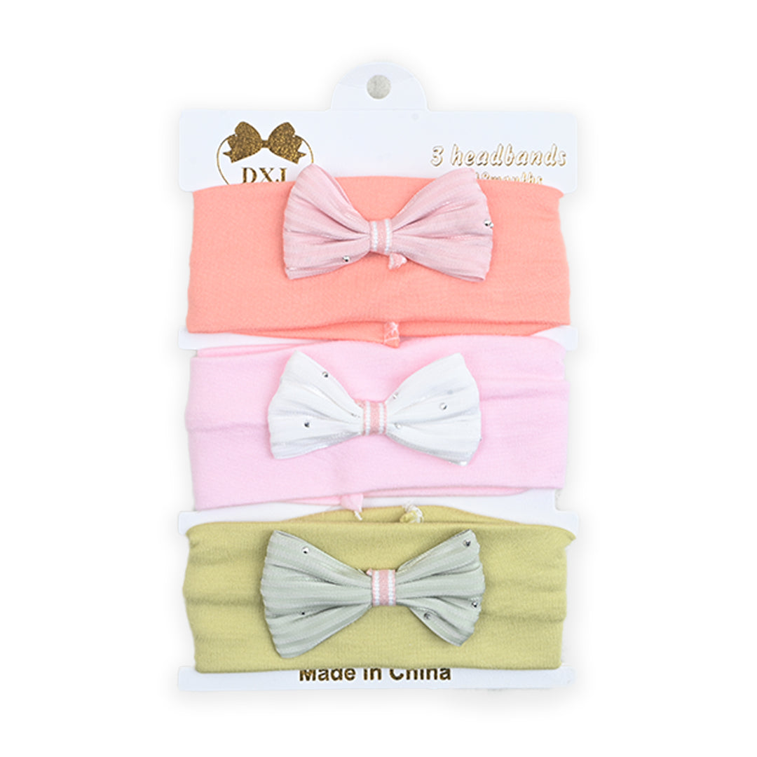 Shiny Bow 3 piece Headband Set - Baby Co