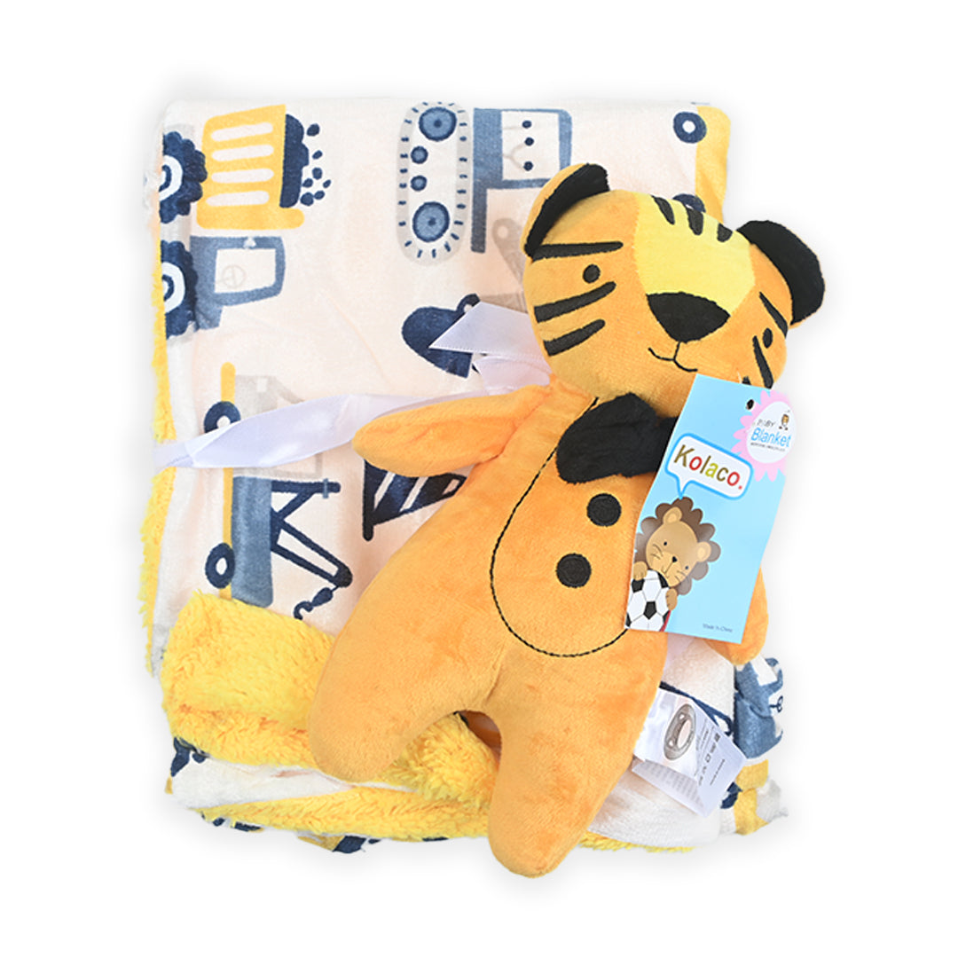 Crane Printed Blanket With Tigger Plush Toy