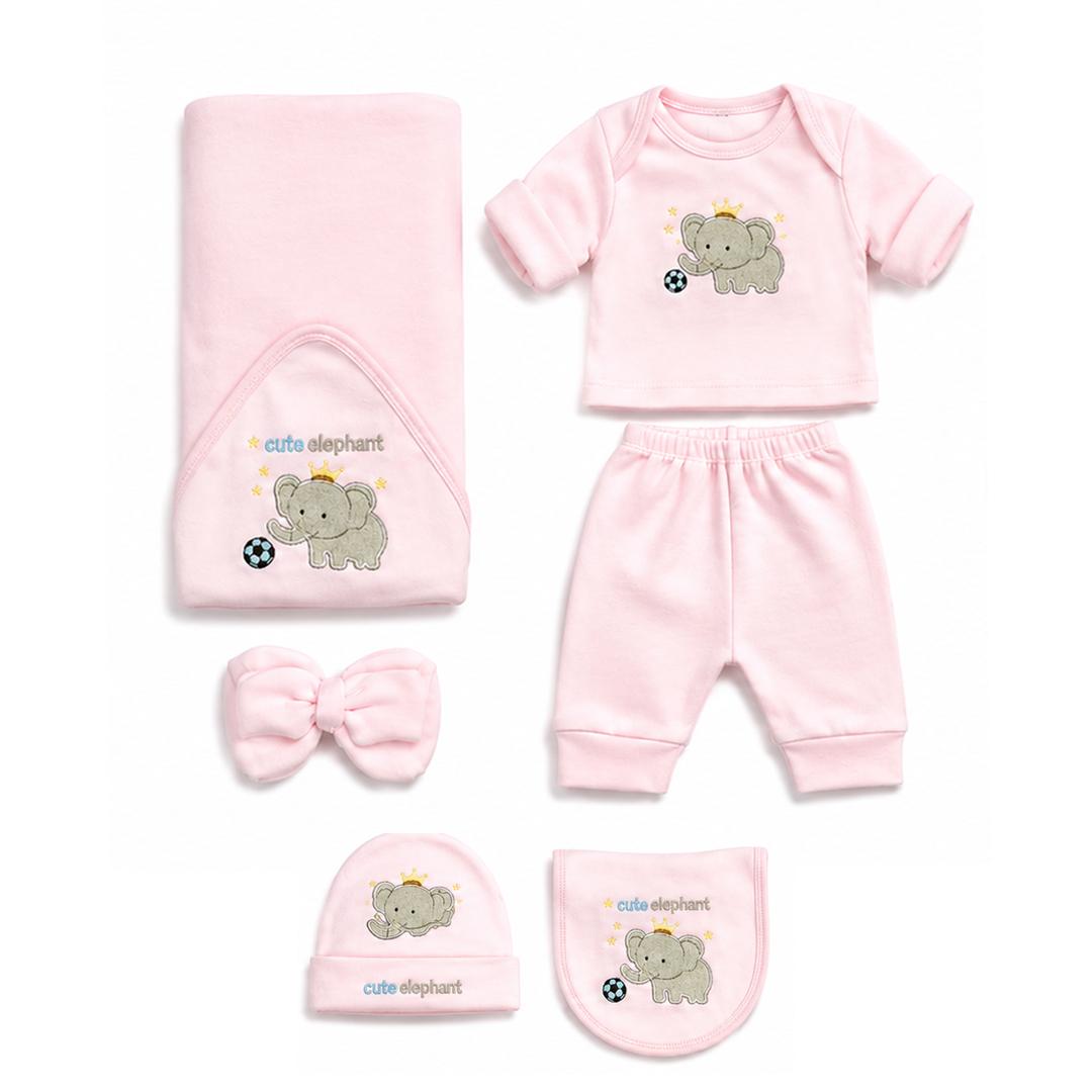 Cute Elephant 7 Piece Newborn Winter Starter Set