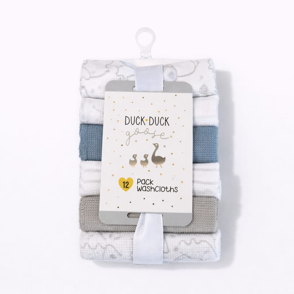 Duck & Duck Pack of 12 Washclothes