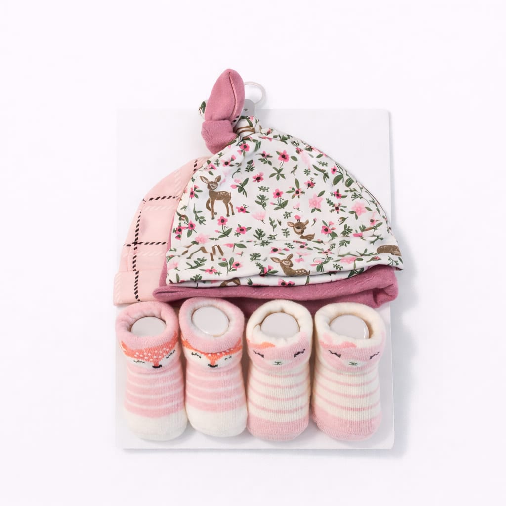 Deer 5 Piece Cap & Socks Gift Set