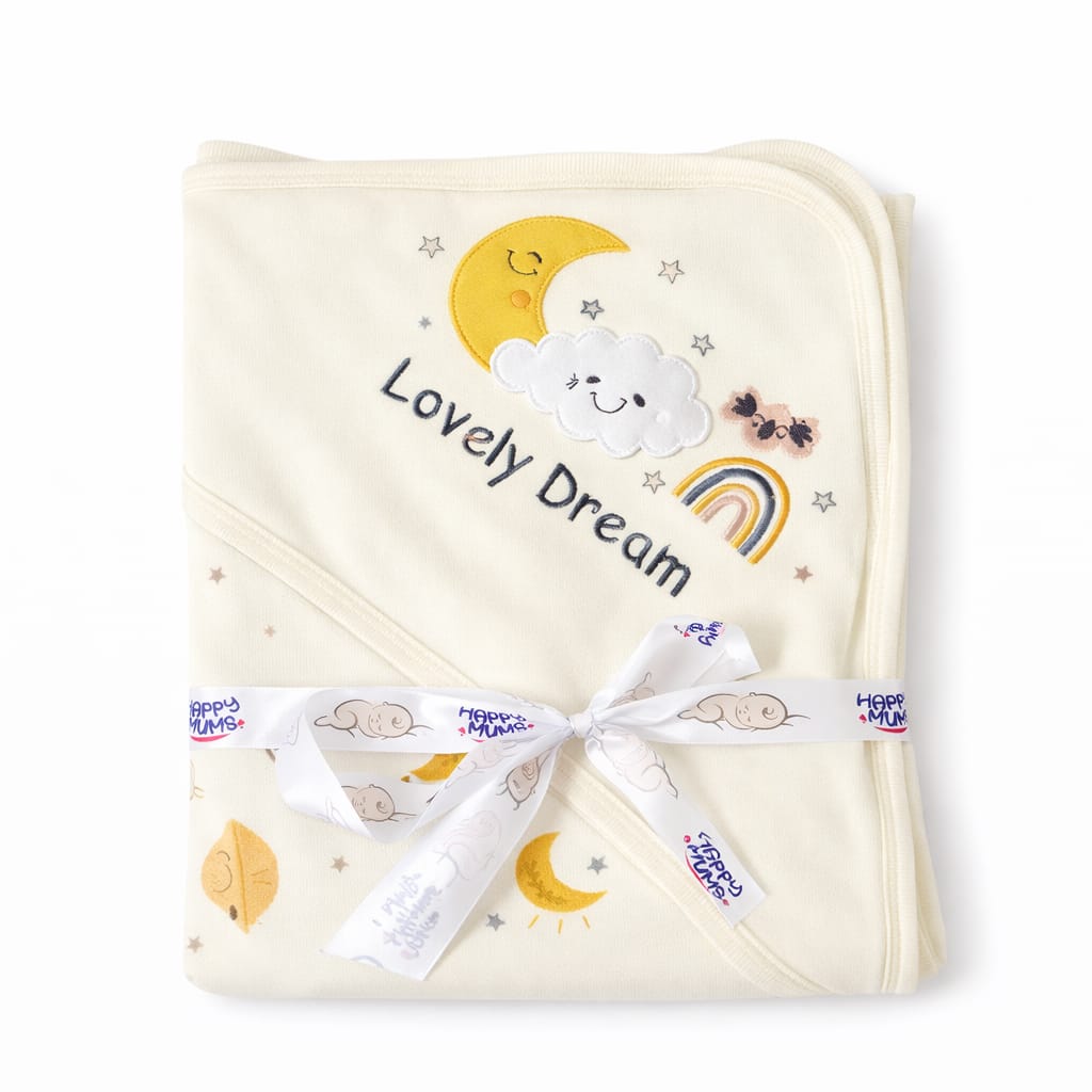 Dream Hooded Soft Cotton Baby Wrapping & Receiving Sheet