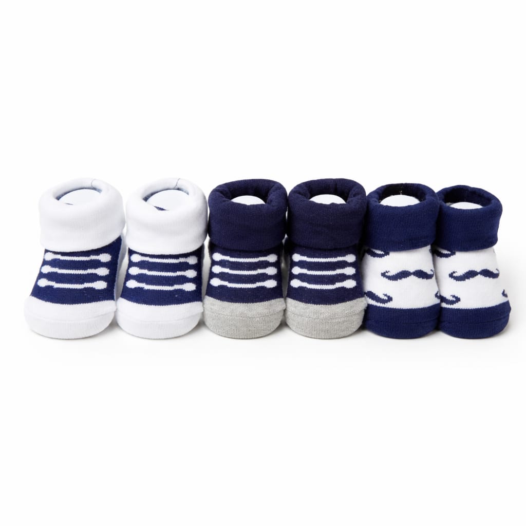 Mustache Newborn Socks Pack Of 3