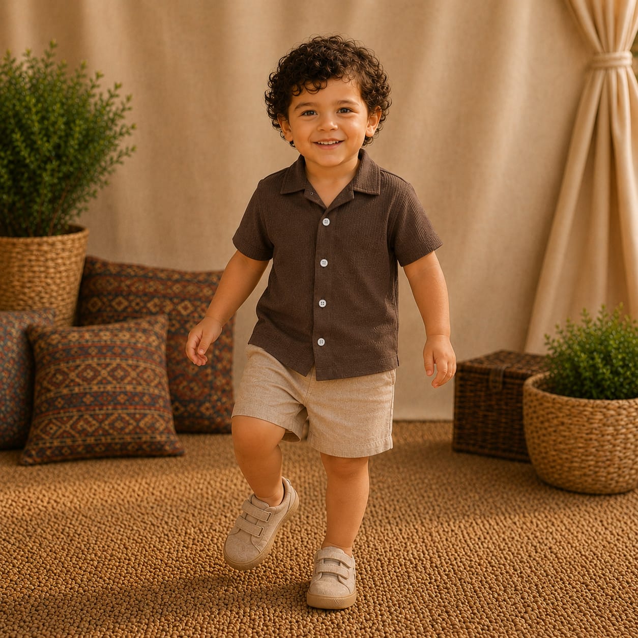 Midnight Drift Kids Textured Shirt