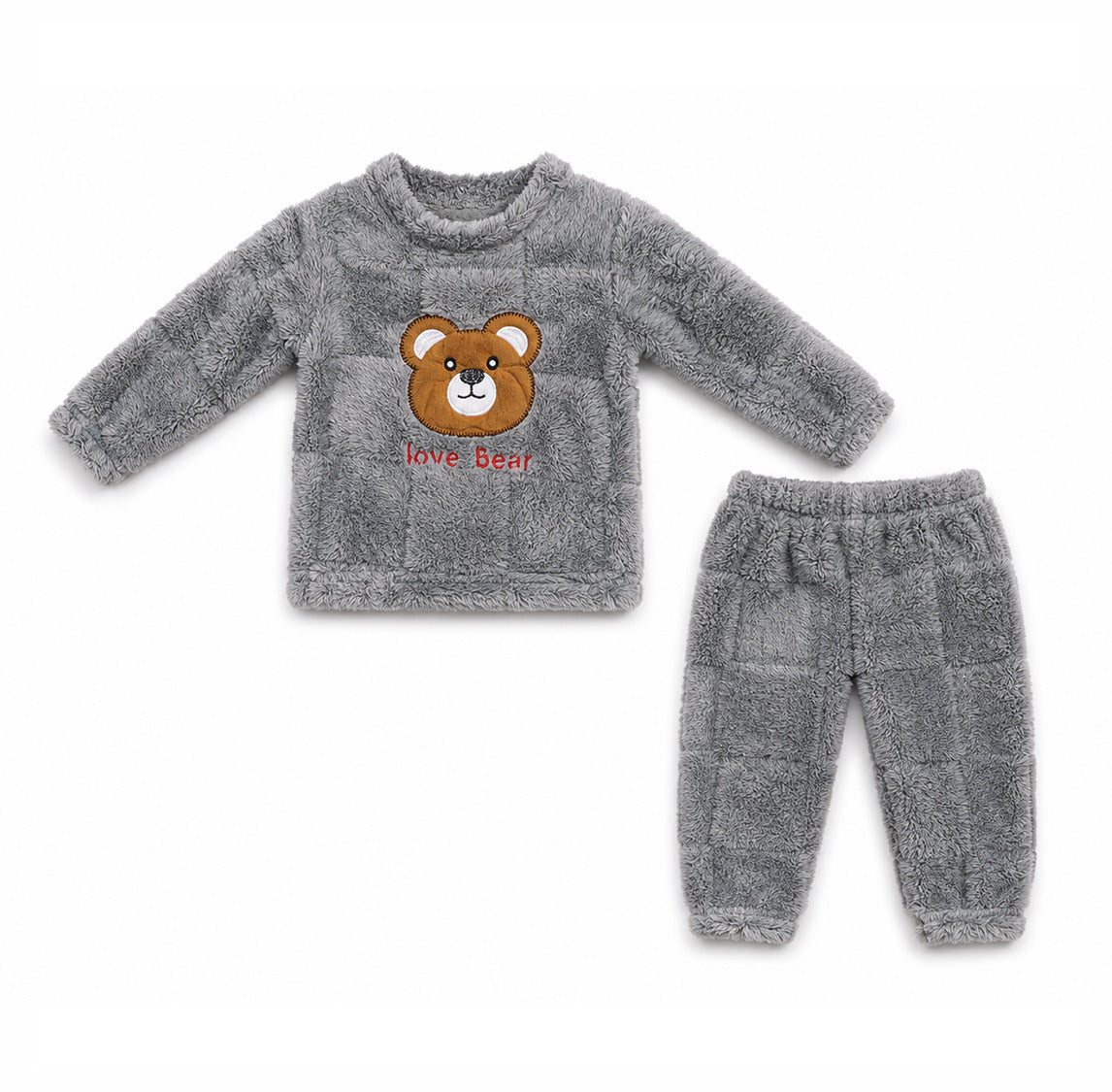 Grey Fluffy Newborn Winter Shirt & Pajama Winter