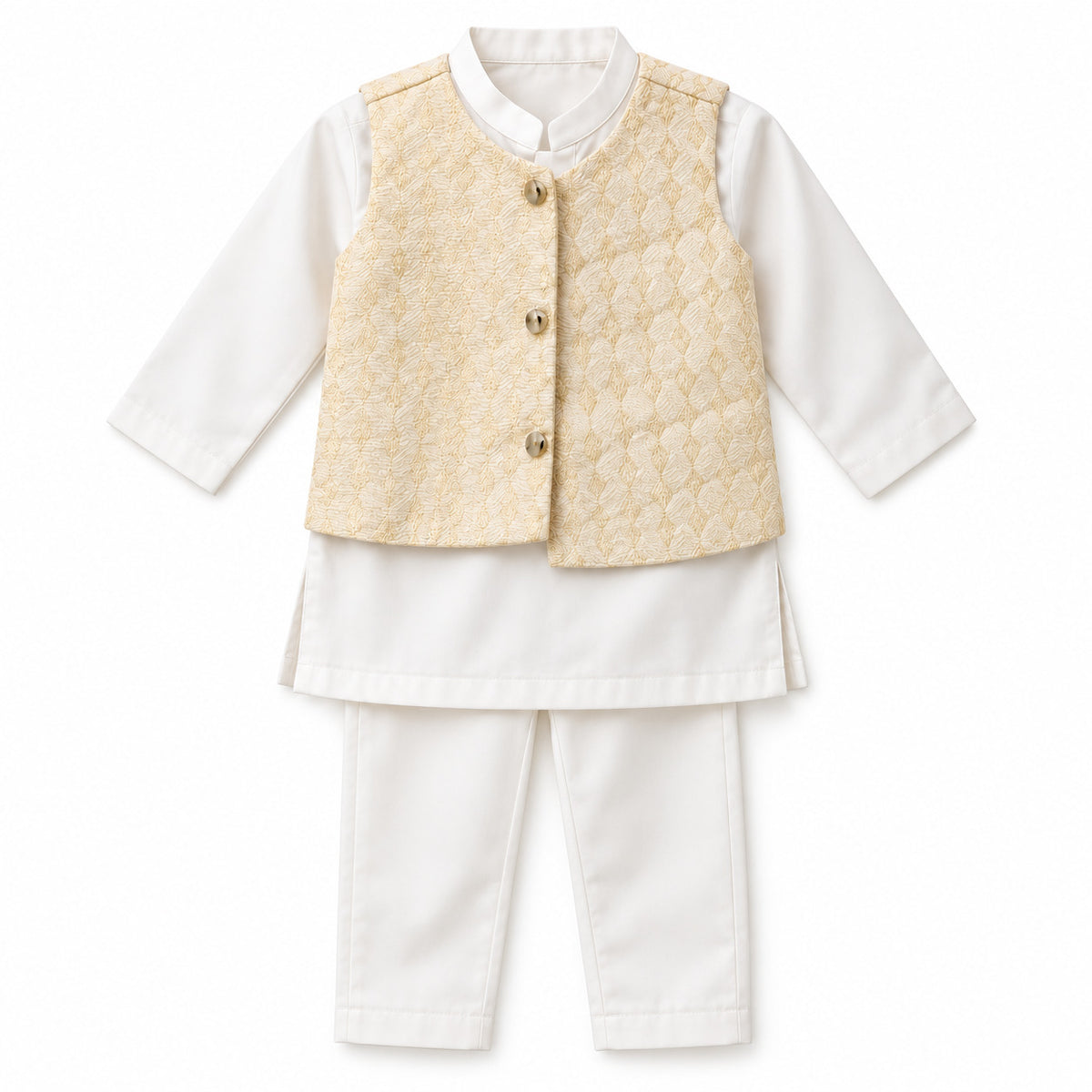 Little Prince Ivory & Gold Waistcoat Set