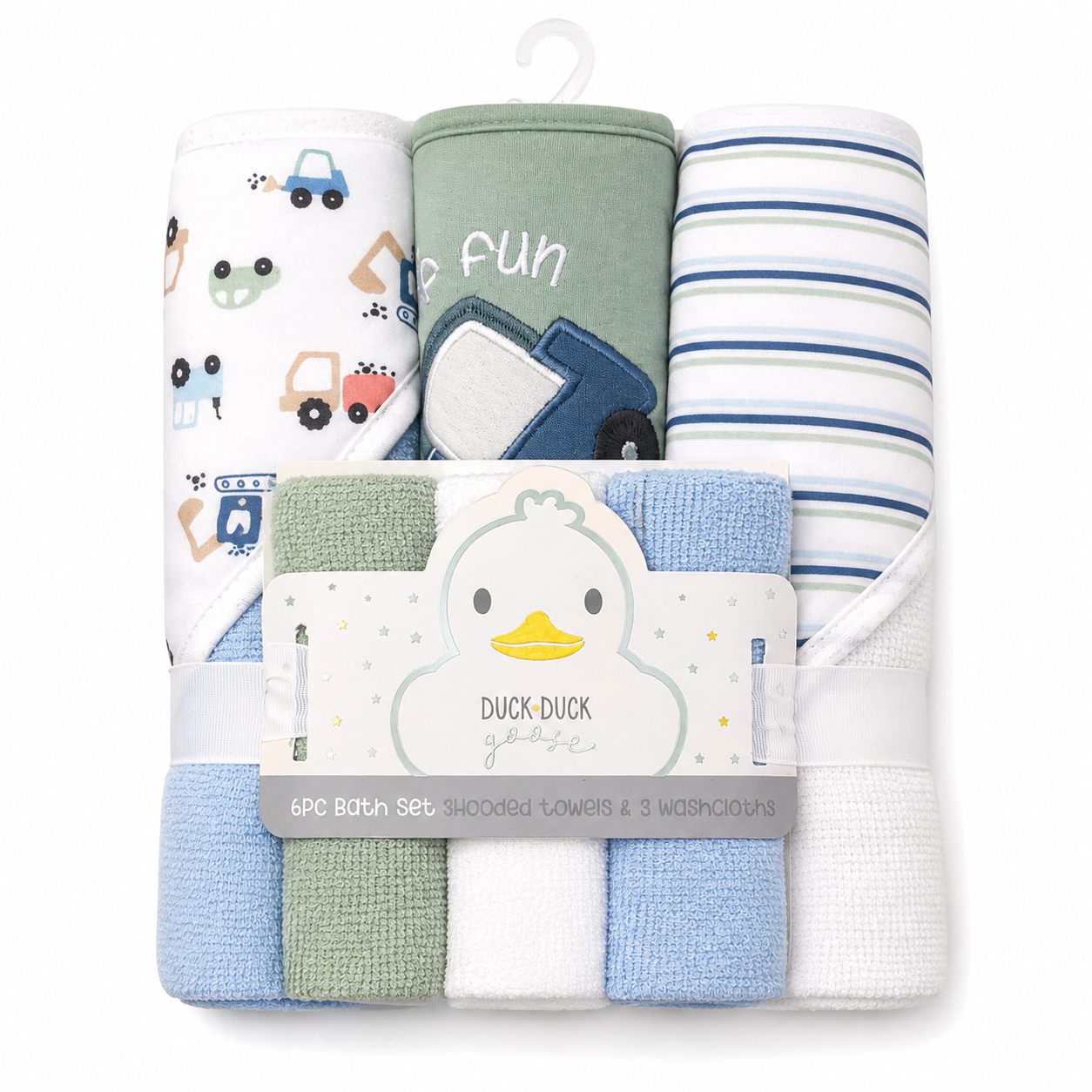 Car 6-Piece Hooded Towel & Washcloth Set – Super Soft Terry