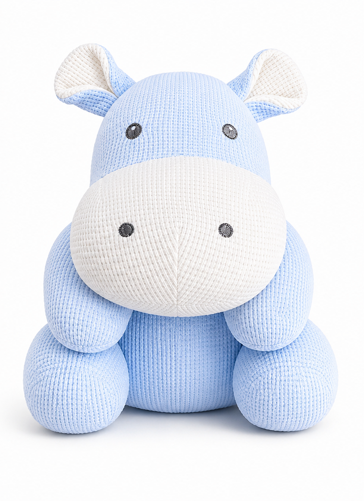 Premium Baby Hippo Blanket With Plush Toy