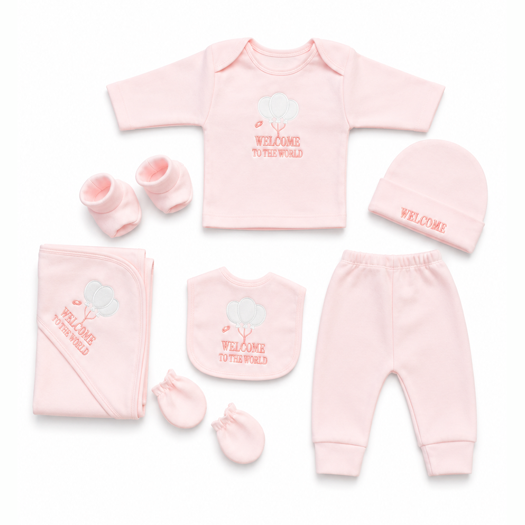 Welcome to the World Polar Fleece Pink Starter Set – 7 Piece