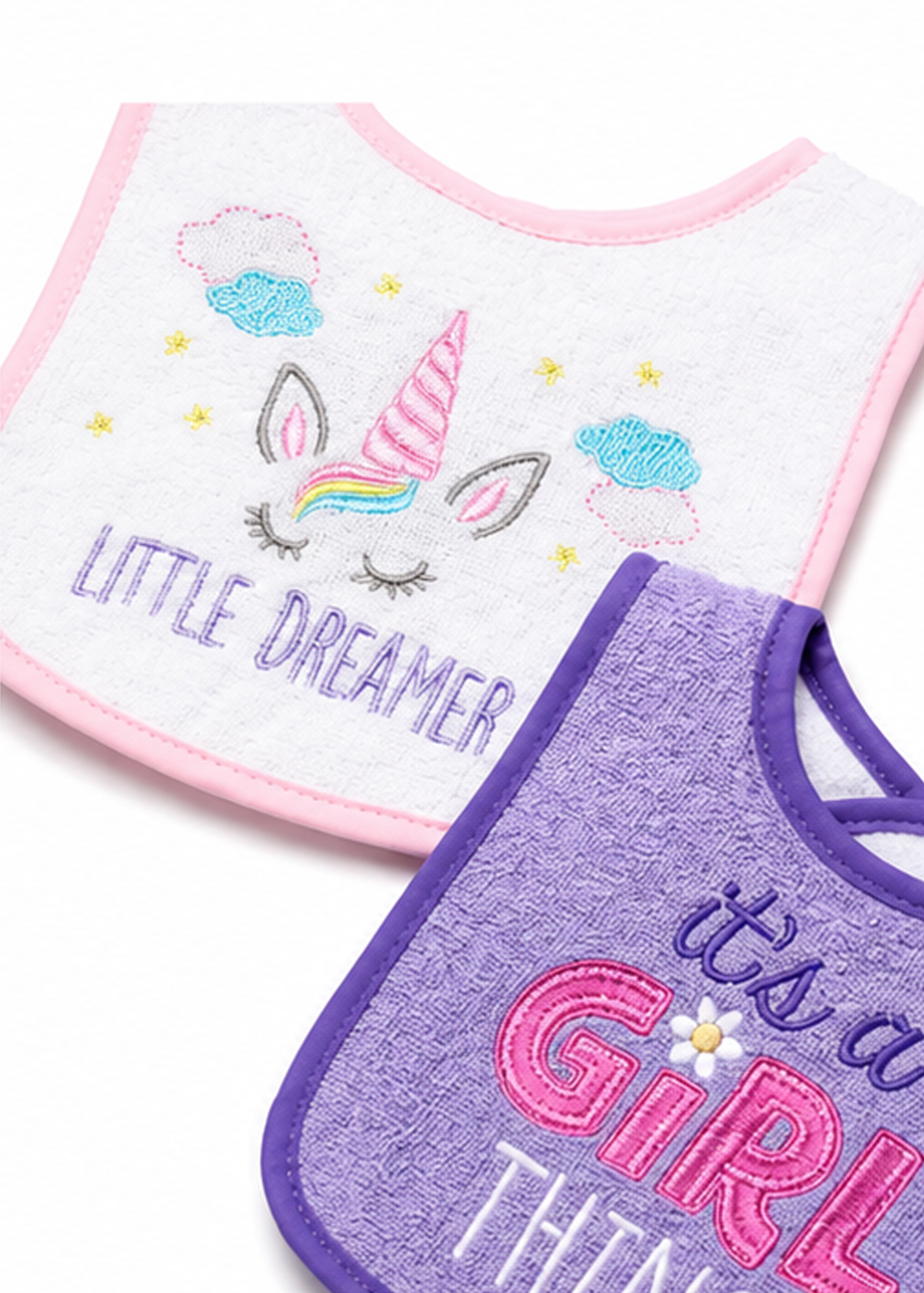 Little Dreamer Bebe Favour 3 Piece Cotton Terry Bib Set