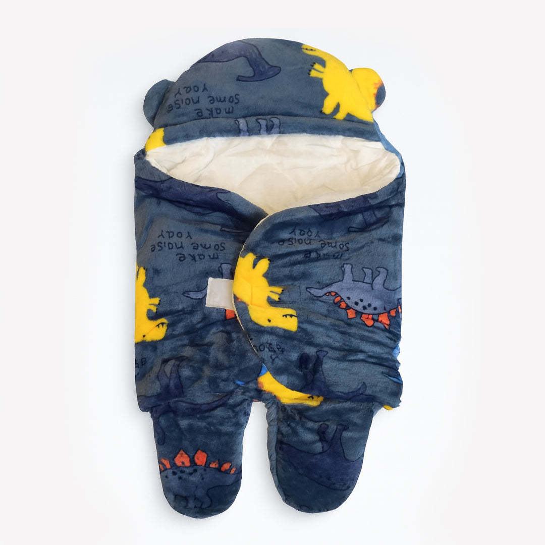 Dino Quilted Furry Swaddle And Sleep Bag
