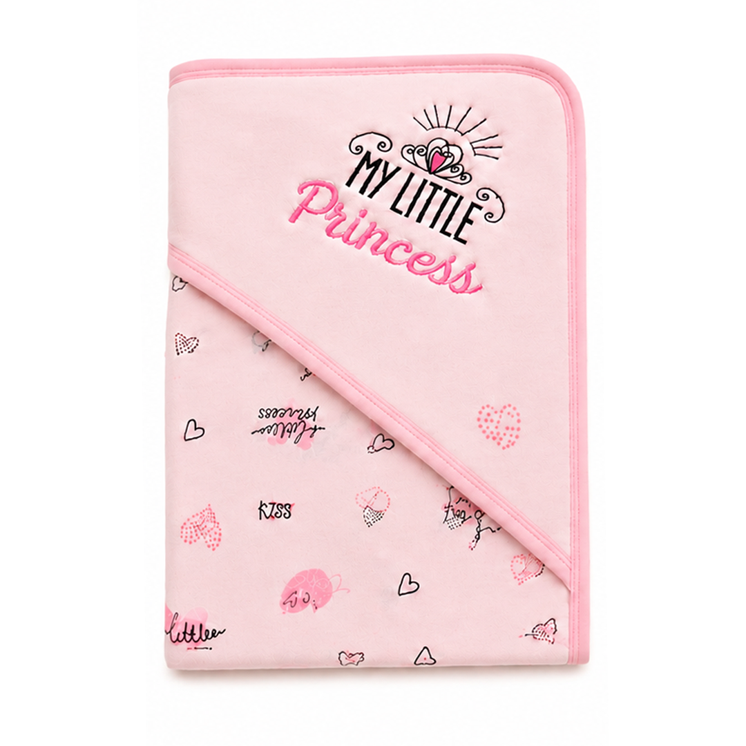 Little Princess Hooded Soft Cotton Baby Wrapping & Receiving Sheet
