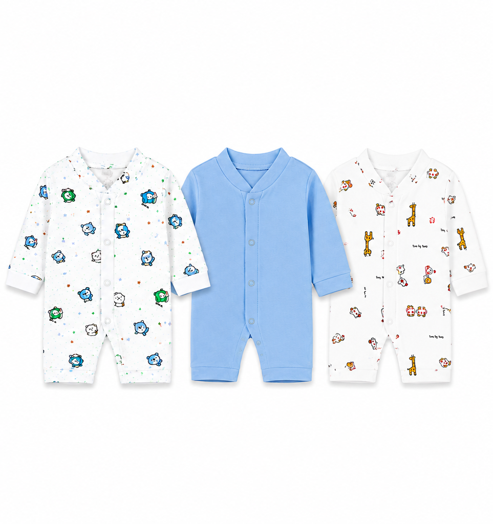 Giraffe Full Sleeves Rompers Pack Of 3