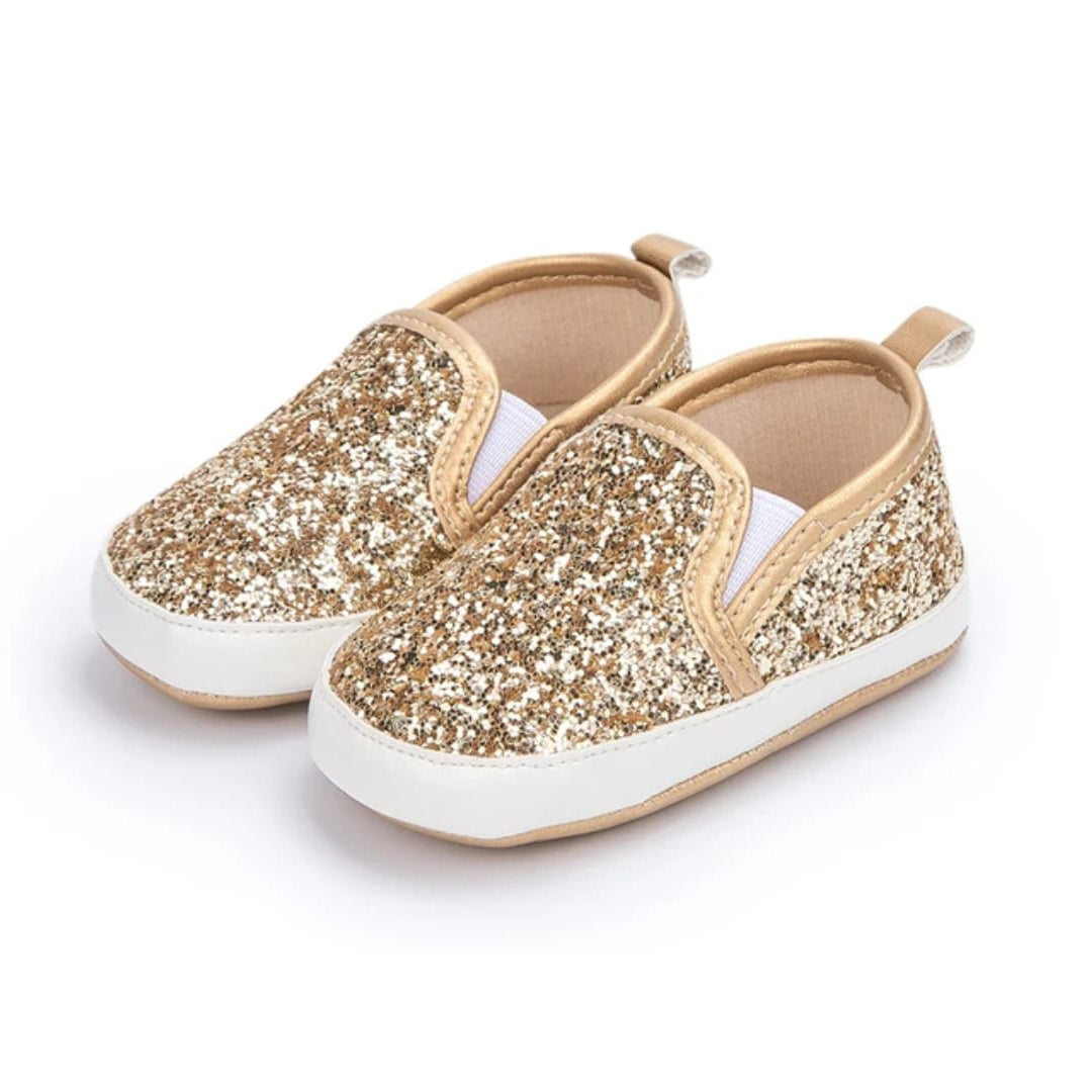 Golden Glitter Baby Shoes