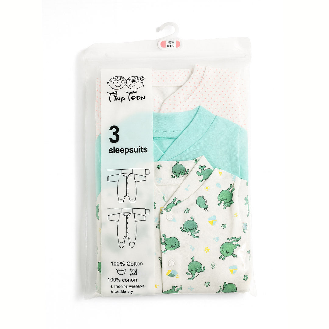 Dolphin Full sleeves Sleep Suit Pack Of 3