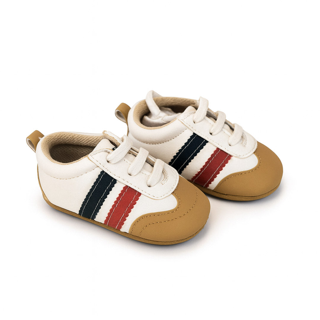 Blue & Red Striped Baby Shoes