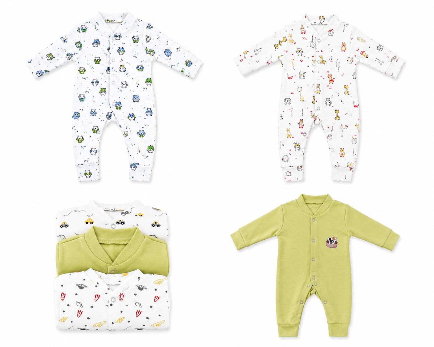 Tiny Cars Full Sleeves Rompers Pack Of 3