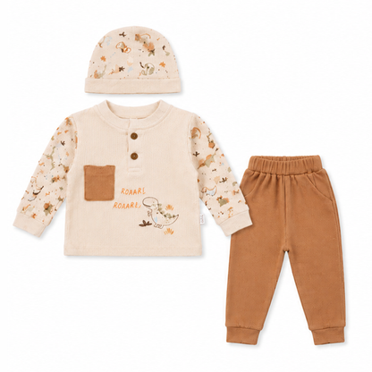 Dino Roar 3 Piece Newborn Shirt & Trouser Gift Set