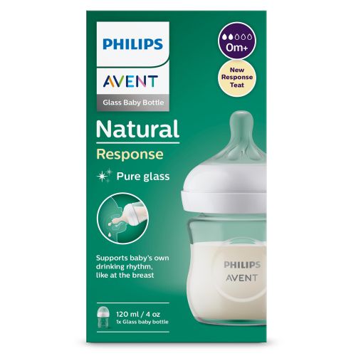 Philips Avent Natural Response Anti-Colic Glass Feeder 120ML / 4oz (New Series)