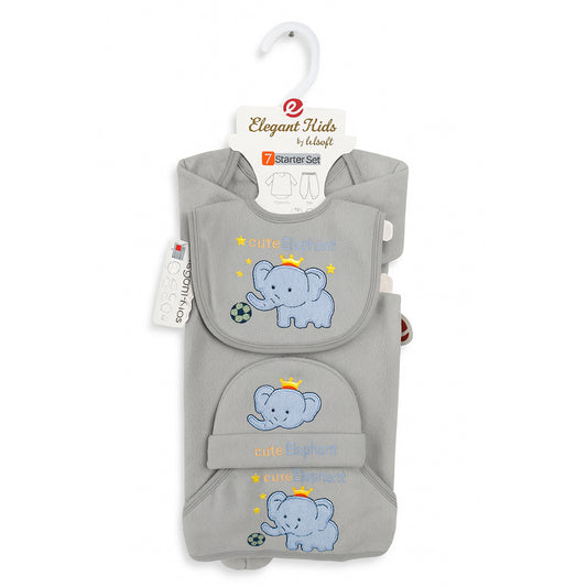 Cute Elephant 7 Piece Newborn Winter Starter Set