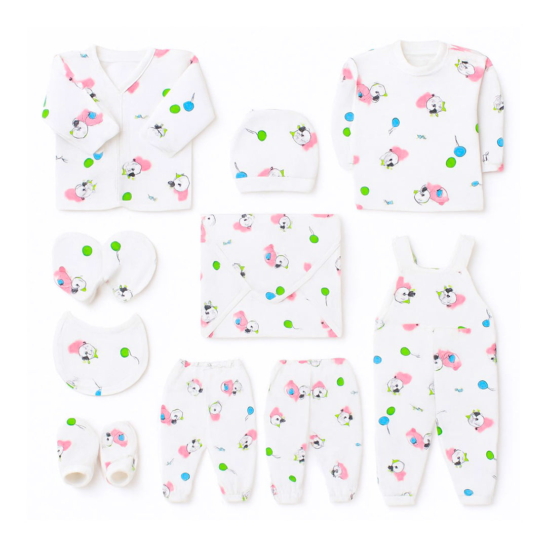 Chubby Pink Cow 11 Piece Winter New Born Set