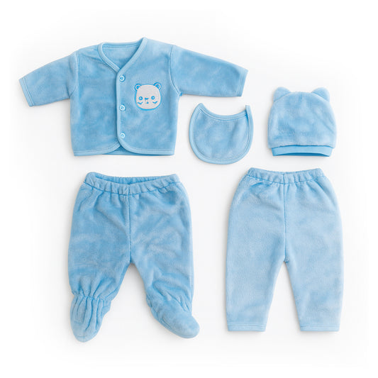 Plain Blue 5 Piece Fleece Starter Set